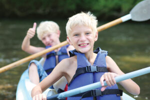 Camp Helen Kayaking Boys