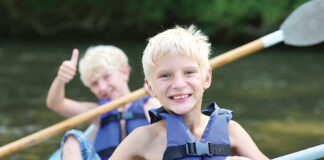 Camp Helen Kayaking Boys