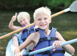 Camp Helen Kayaking Boys