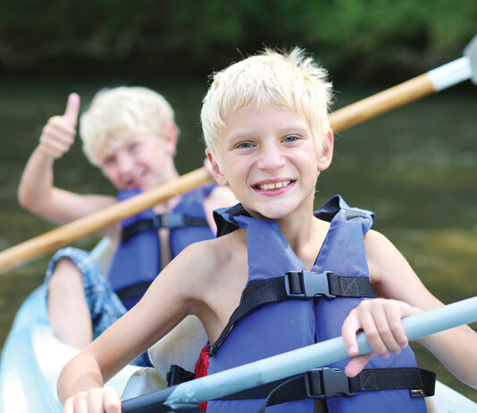 Camp Helen Kayaking Boys