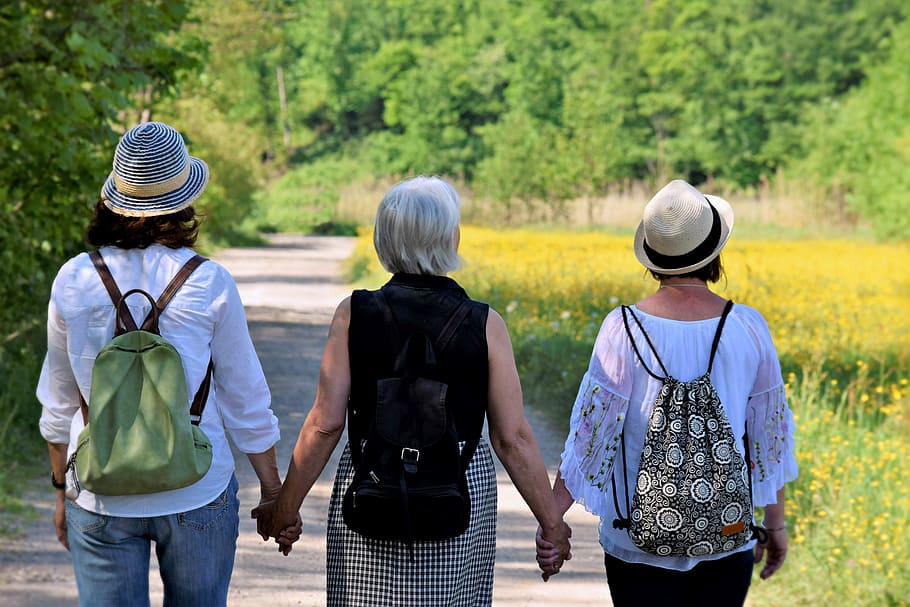 Women Girlfriends Nature Walk