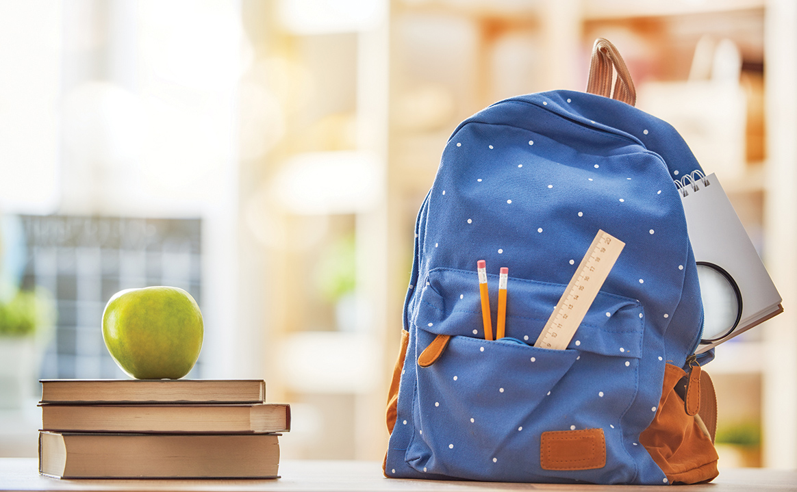 Apple, Pile Of Books And Pencils