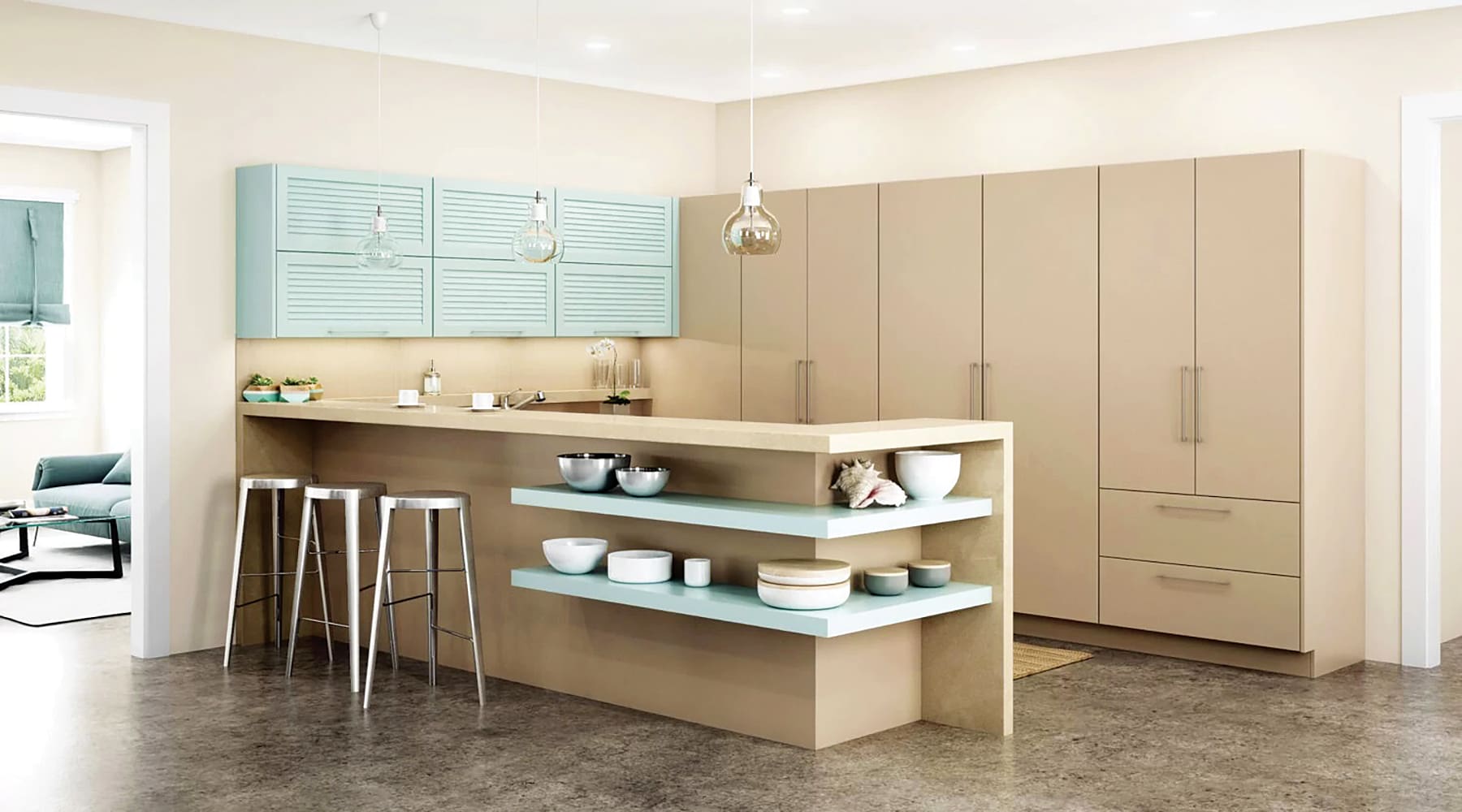 Granite Plus Beachy And Beige Modern Kitchen