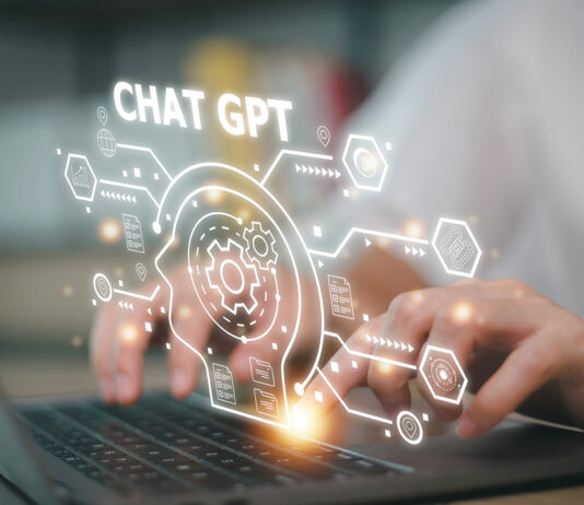 Chatbot Chat With Ai, Artificial Intelligence. Man Using Technology Smart Robot Ai, Artificial Intelligence By Enter Command Prompt For Generates Something, Futuristic Technology Transformation.