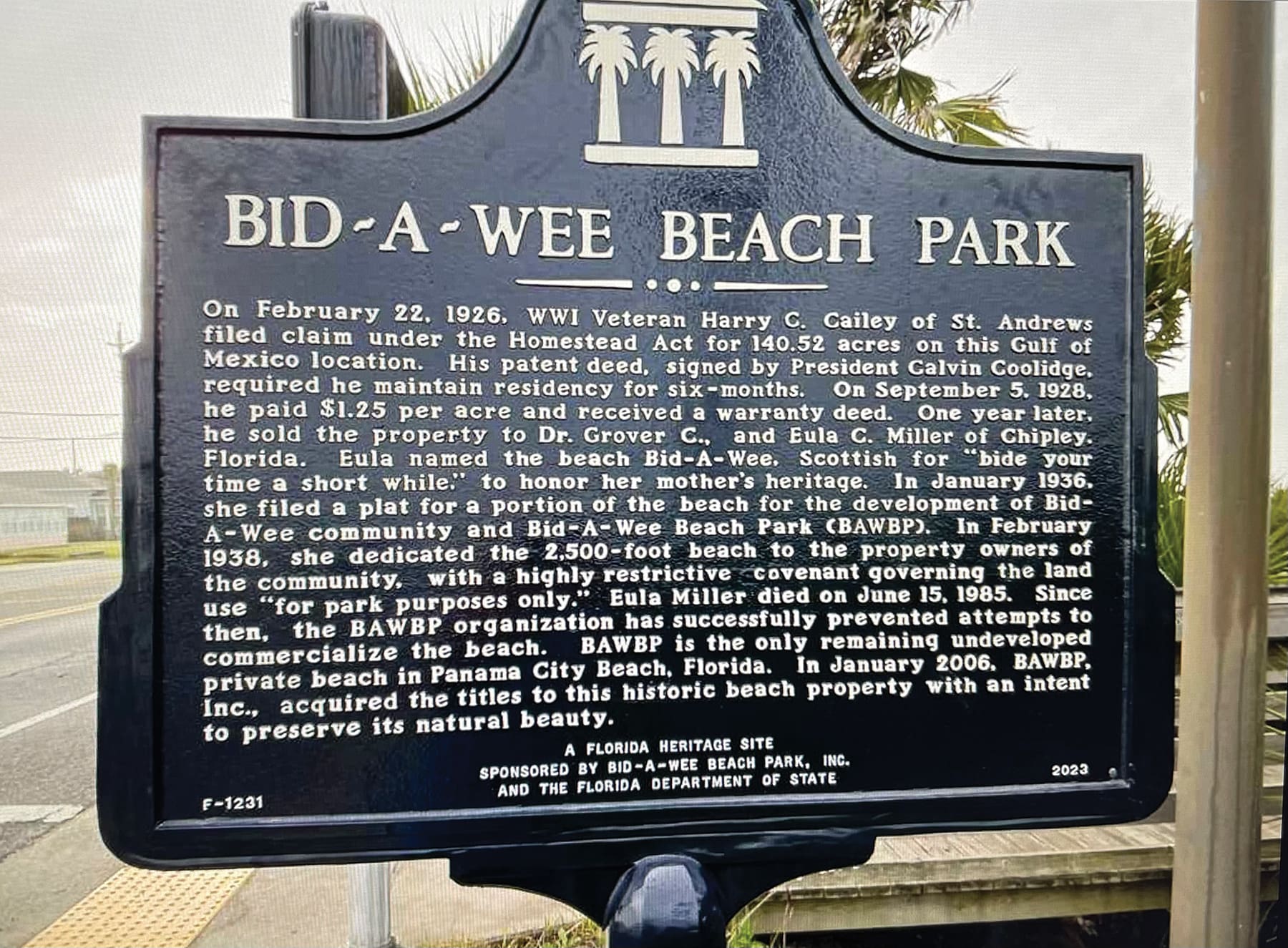 Bid-A-Wee Beach Receives Historical Marker