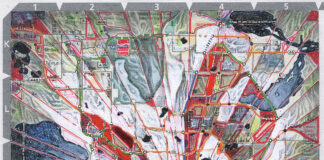 Escape To Create Fl.orl, 2024, Acrylic, Pencil & Pen On Printed Paper Map, 8.25 X 6.75