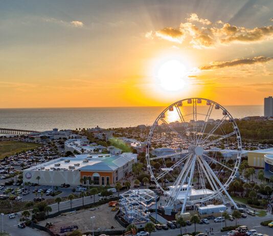 Sky Wheel Sunset At Pier Park