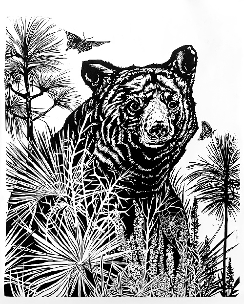  Sentinel Of The Longleaf , Woodcut