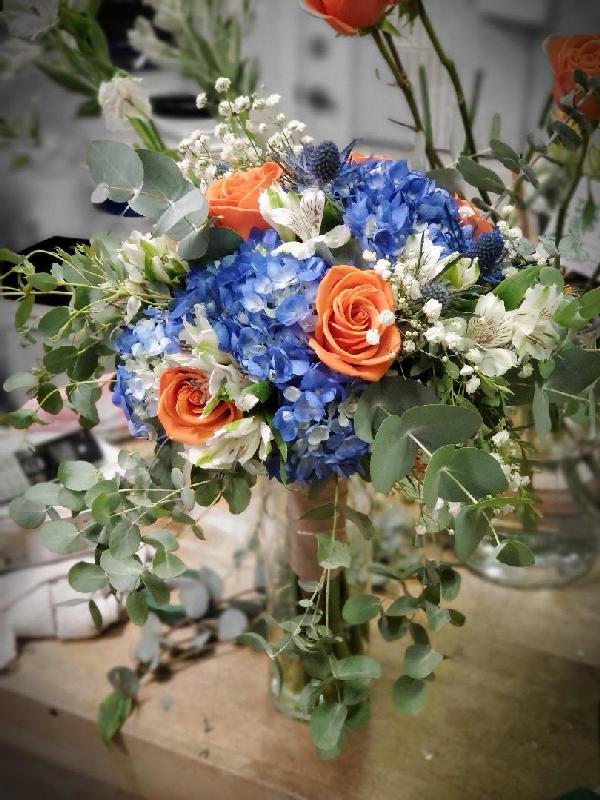 Beach House Florist Blue Orange Flowers